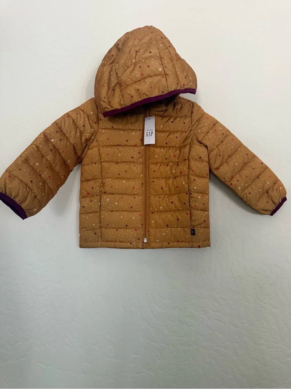 Baby Gap Mustard Star-Print Quilted Puffer Jacket